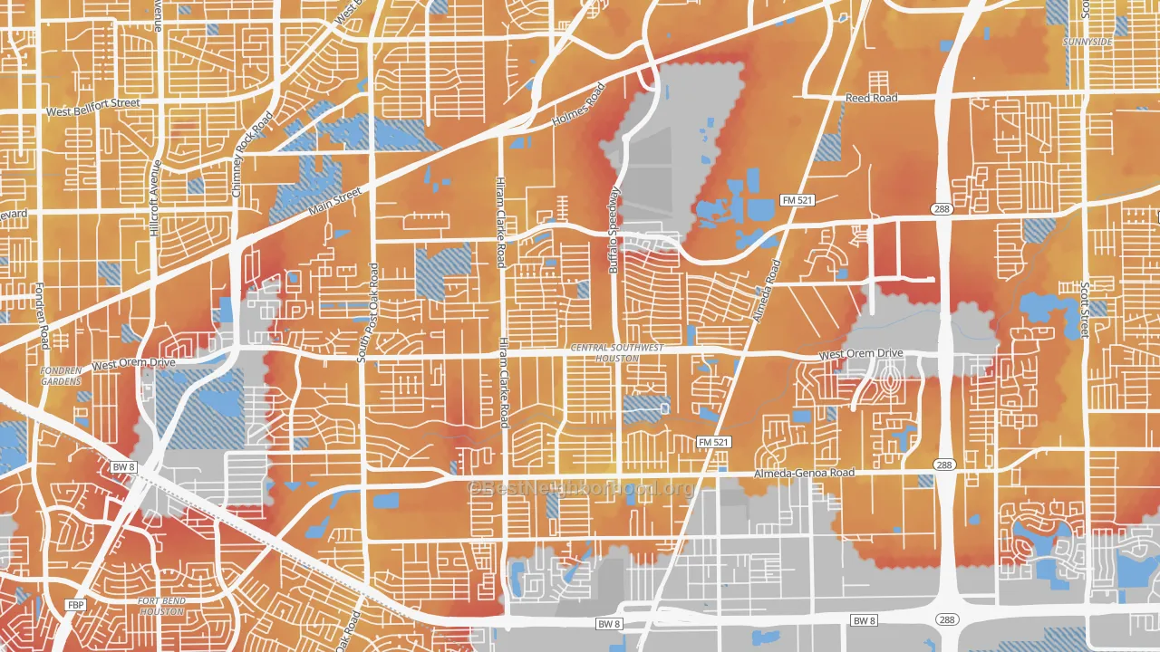 Transit Grade map of 77045, TX