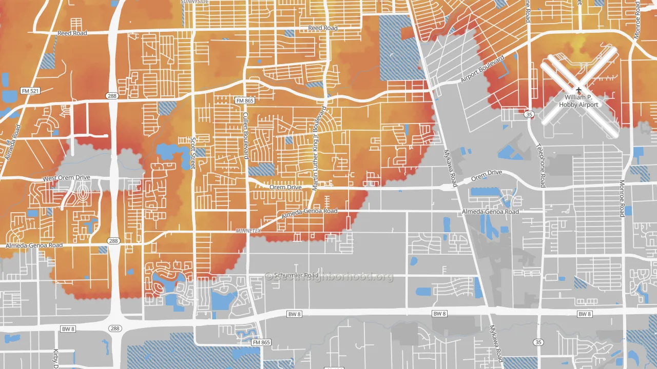Transit Grade map of 77048, TX