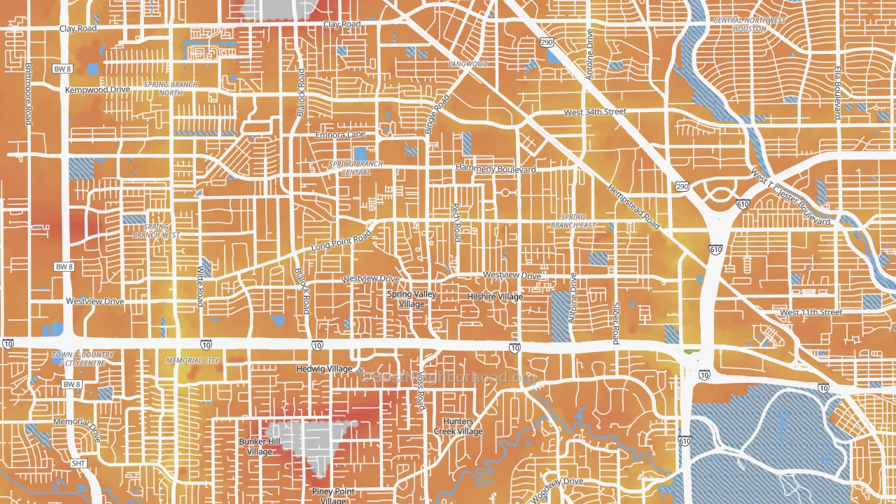 Transit Grade map of 77055, TX