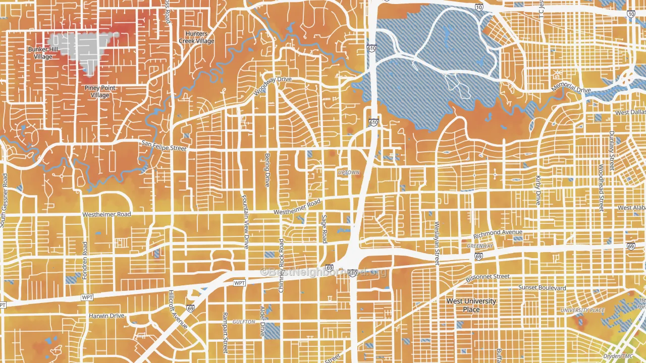 Transit Grade map of 77056, TX