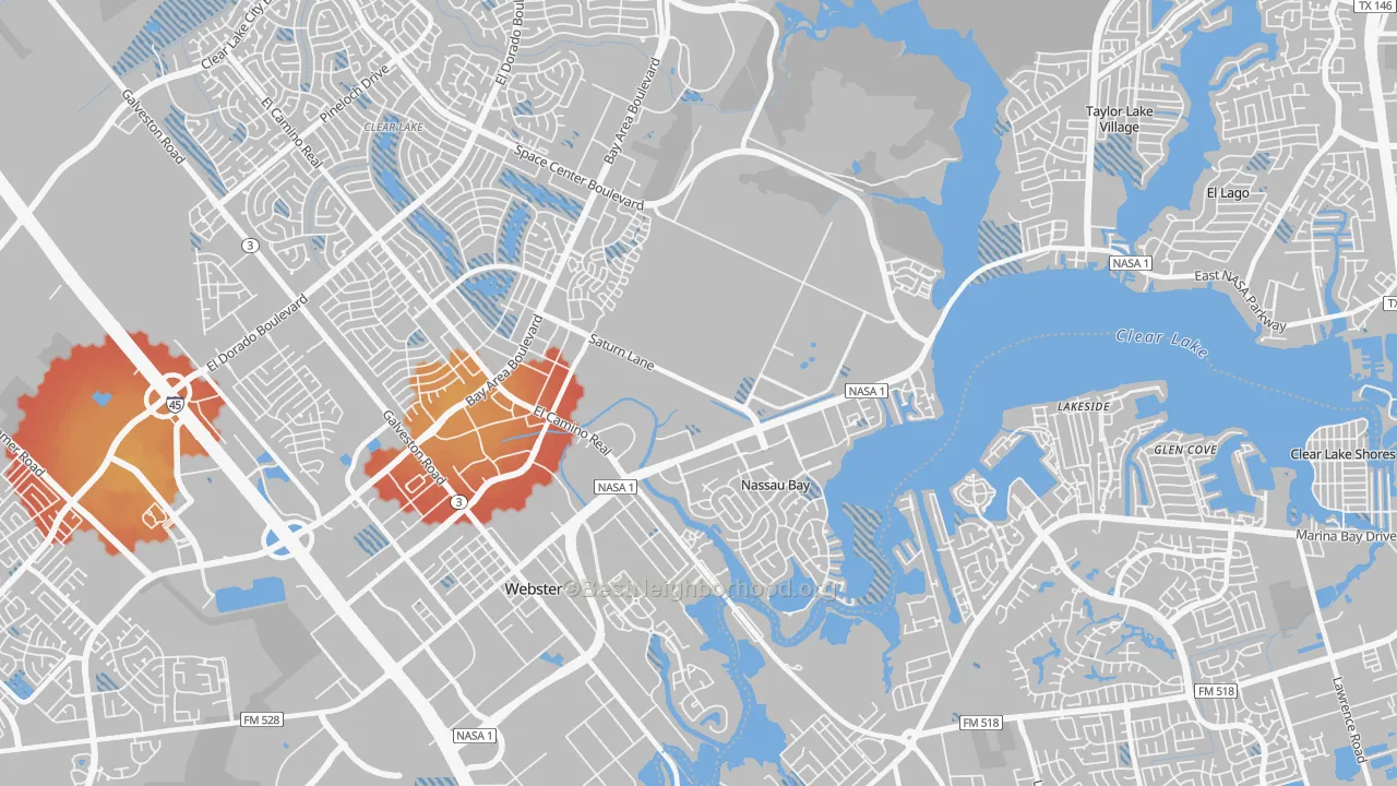 Transit Grade map of 77058, TX