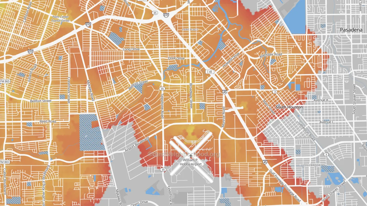 Transit Grade map of 77061, TX