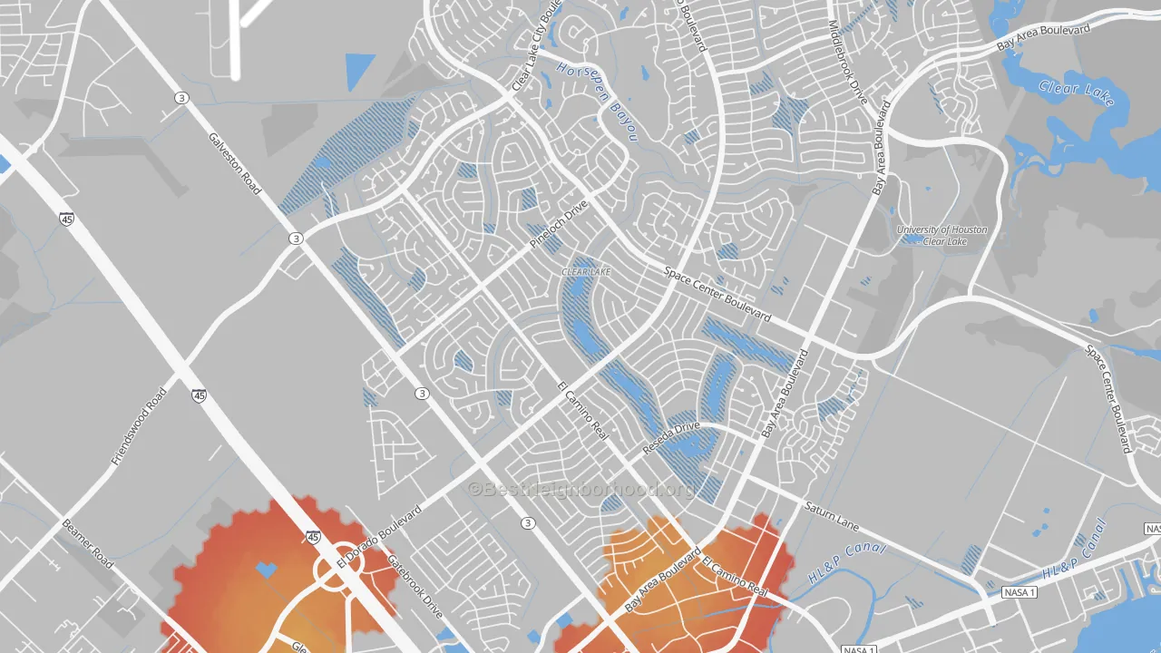 Transit Grade map of 77062, TX