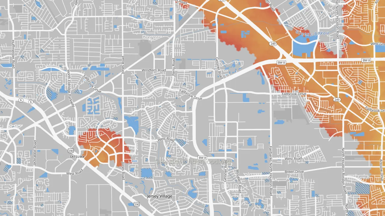 Transit Grade map of 77064, TX