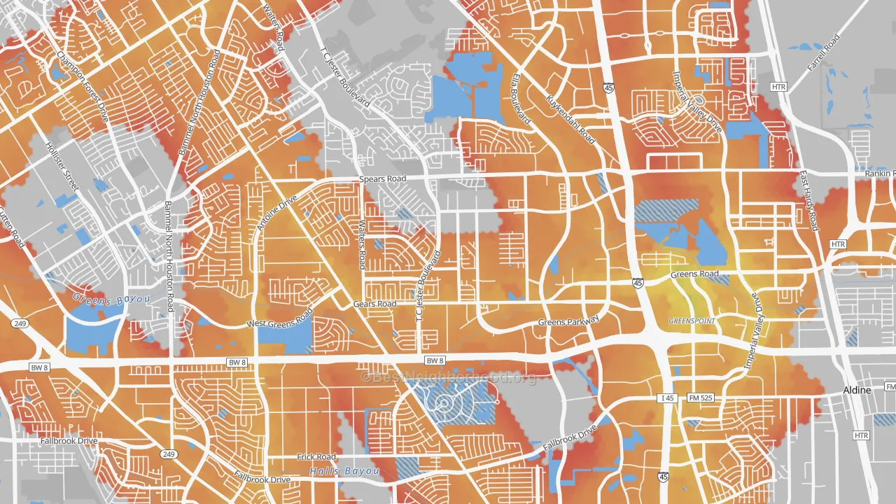 Transit Grade map of 77067, TX