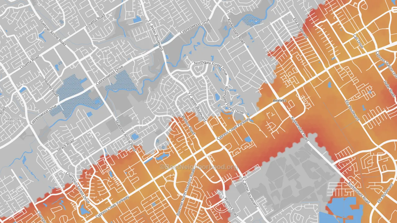 Transit Grade map of 77068, TX