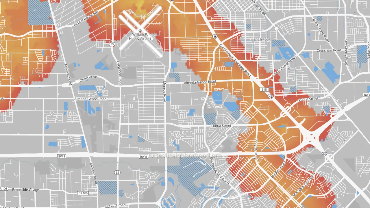 Transit Grade map of 77075, TX
