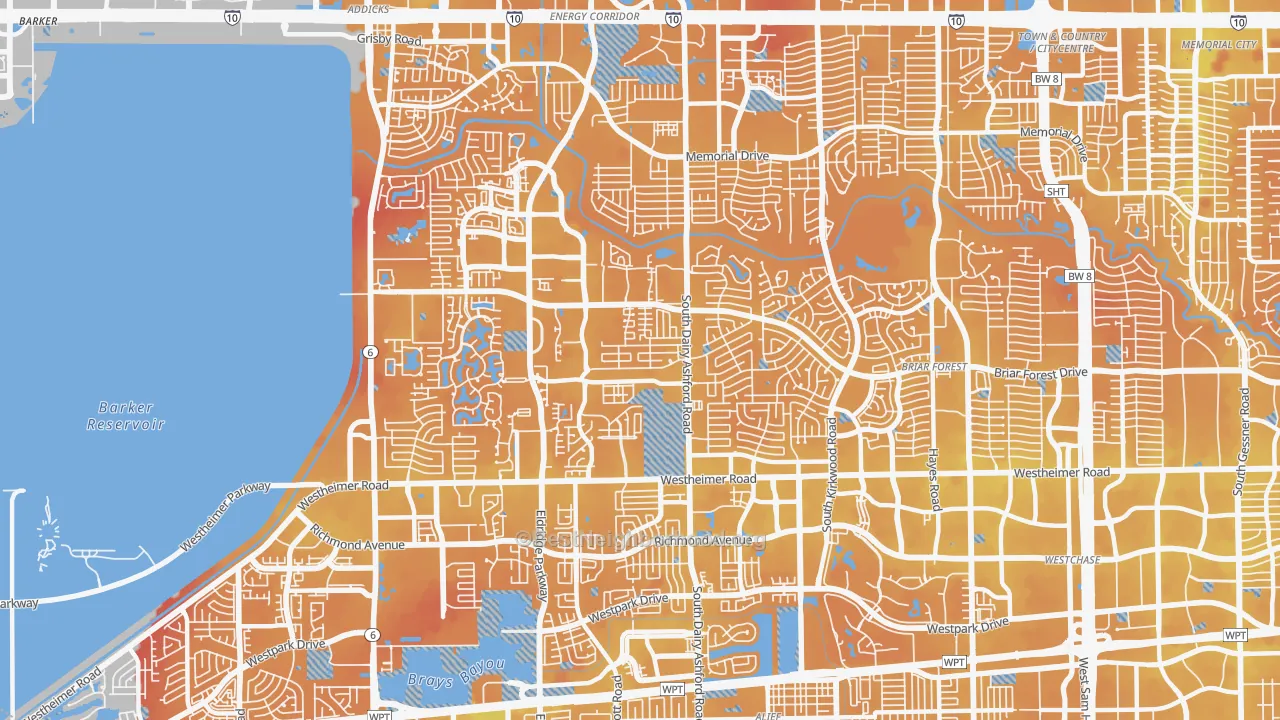 Transit Grade map of 77077, TX