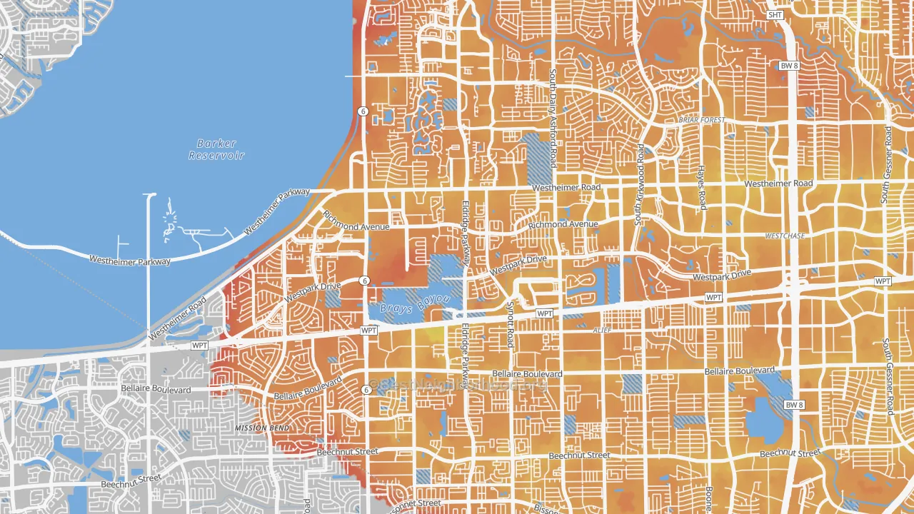 Transit Grade map of 77082, TX