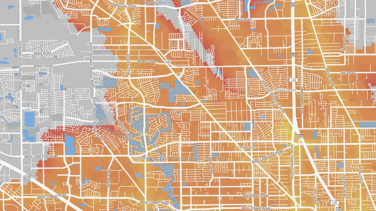 Transit Grade map of 77088, TX