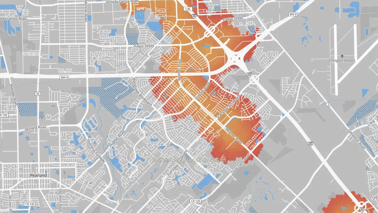 Transit Grade map of 77089, TX