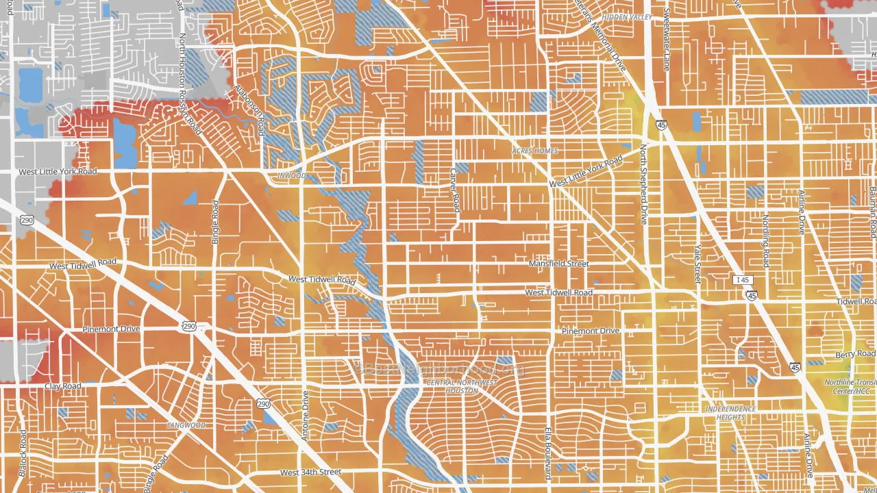 Transit Grade map of 77091, TX