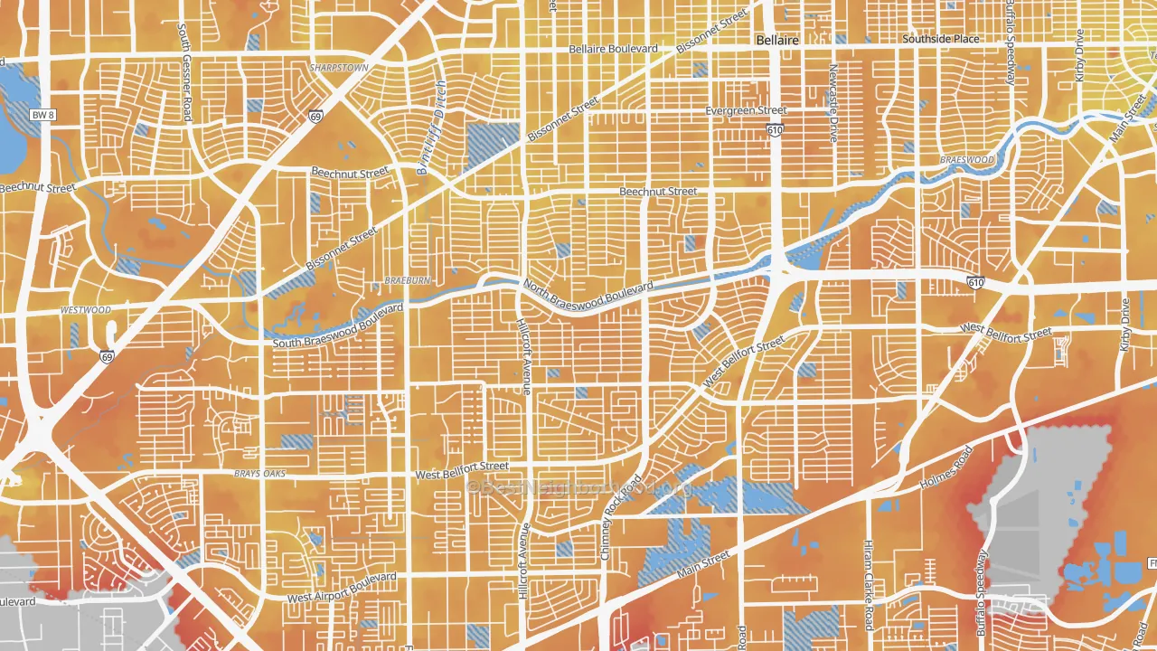 Transit Grade map of 77096, TX