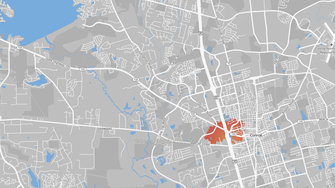 Transit Grade map of 77304, TX