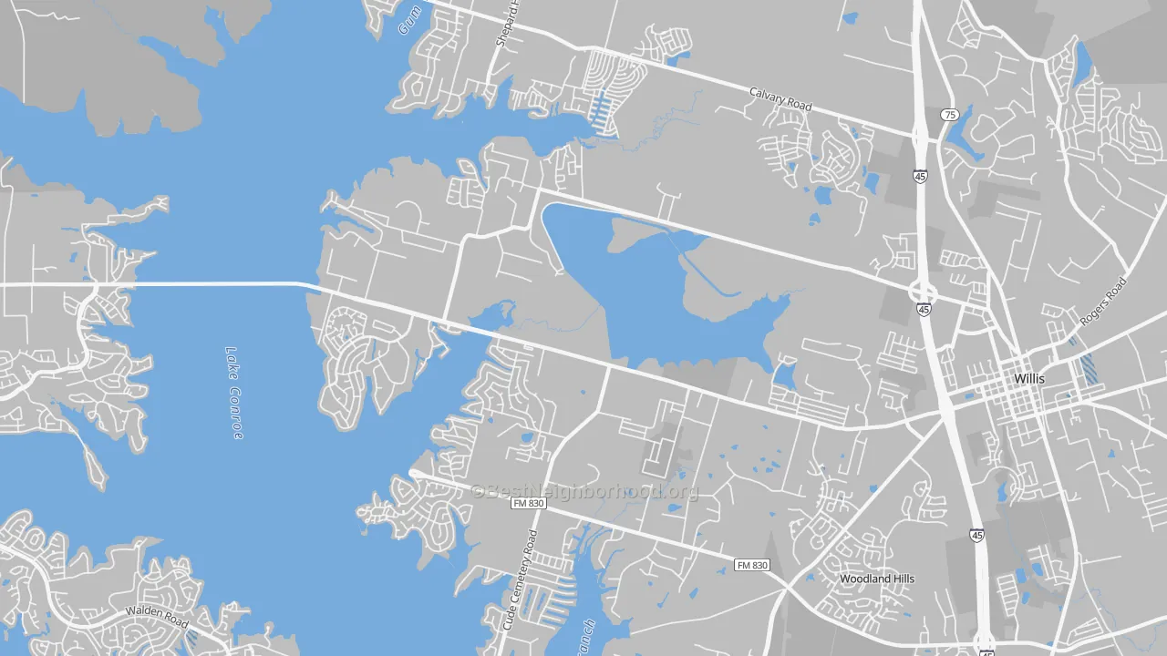 Transit Grade map of 77318, TX