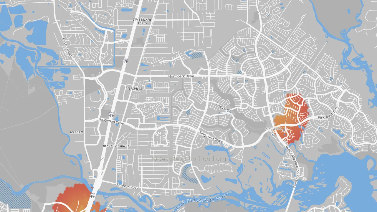 Transit Grade map of 77339, TX