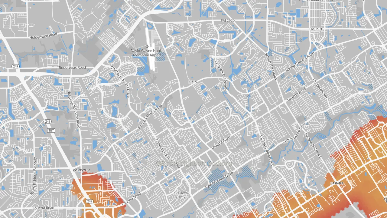 Transit Grade map of 77379, TX