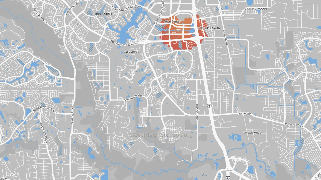 Transit Grade map of 77380, TX