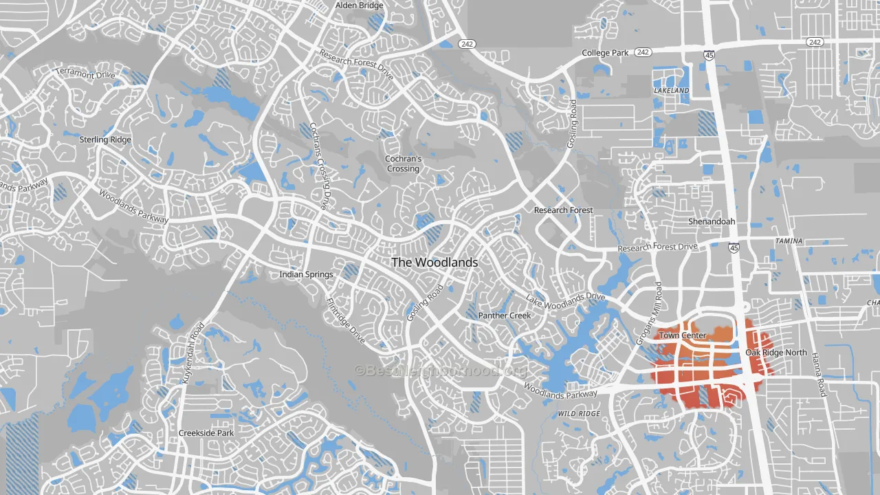 Transit Grade map of 77381, TX