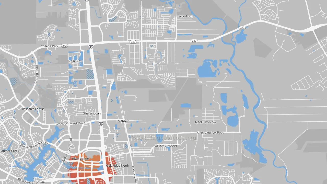 Transit Grade map of 77385, TX