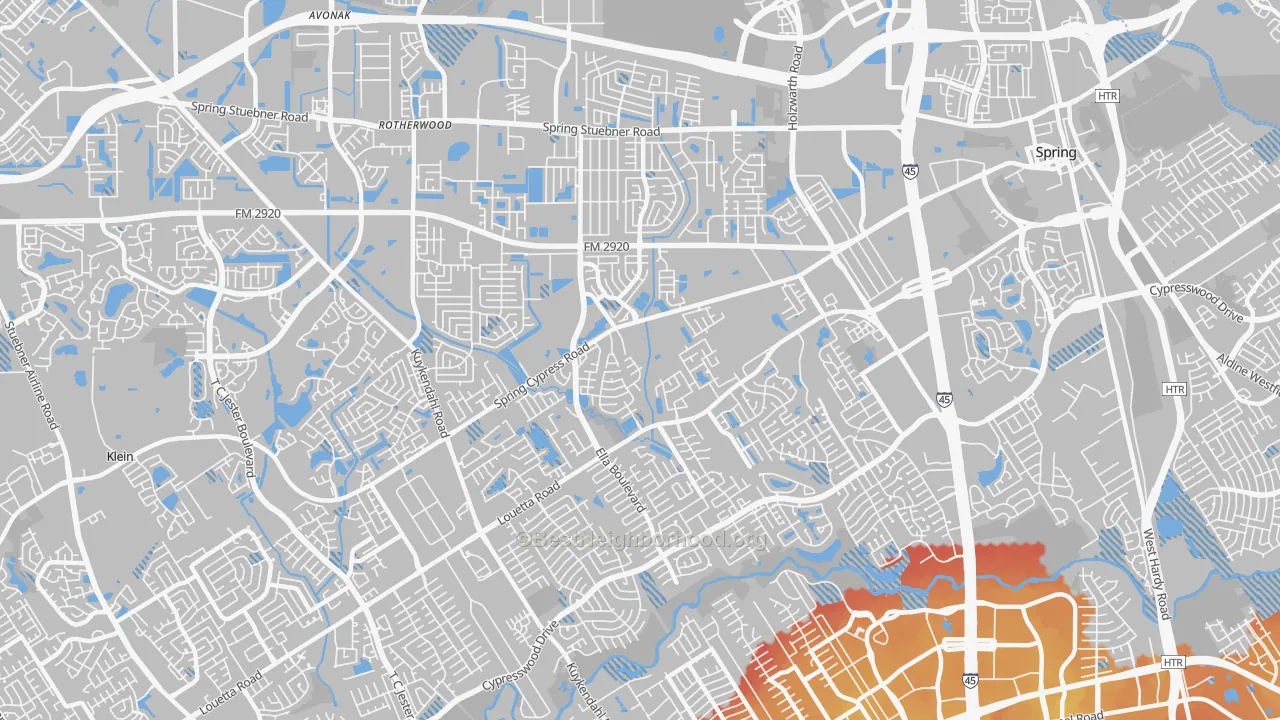 Transit Grade map of 77388, TX