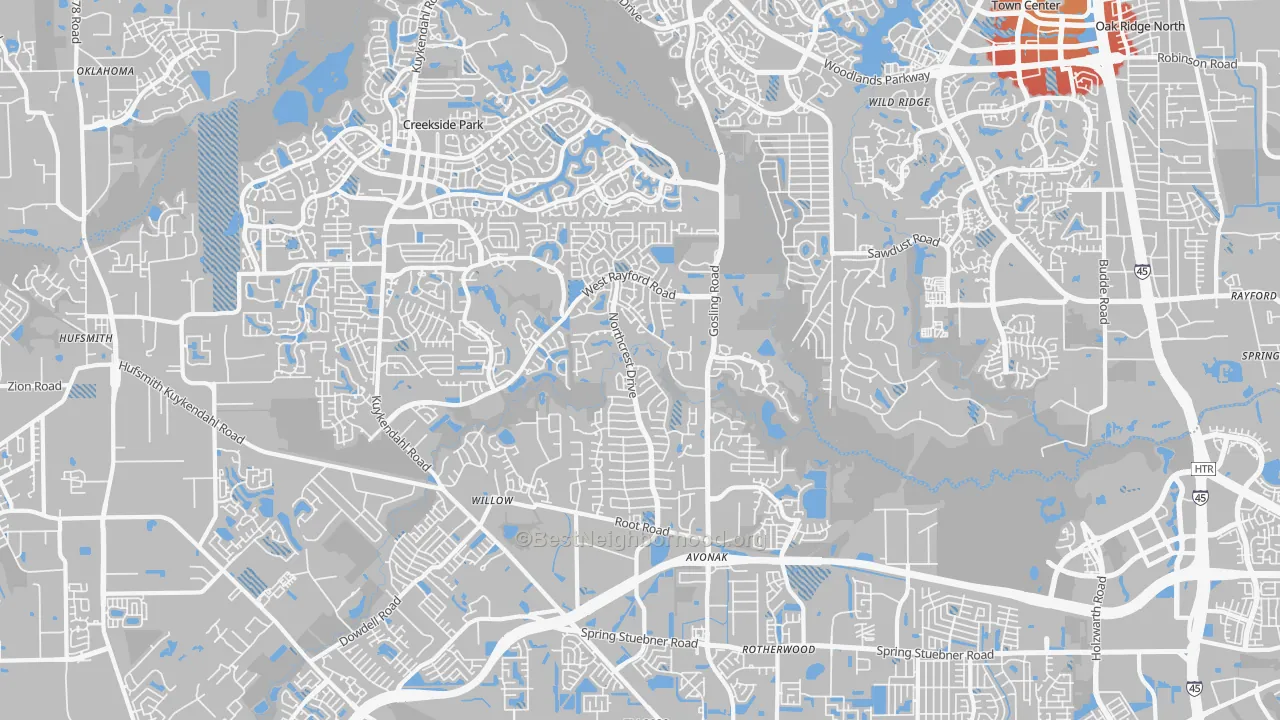 Transit Grade map of 77389, TX