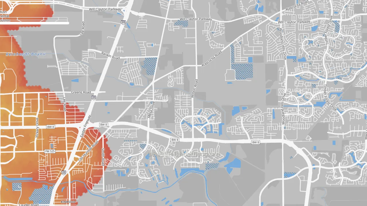 Transit Grade map of 77396, TX