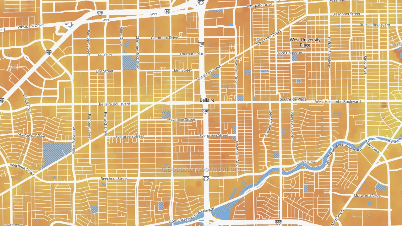 Transit Grade map of 77401, TX