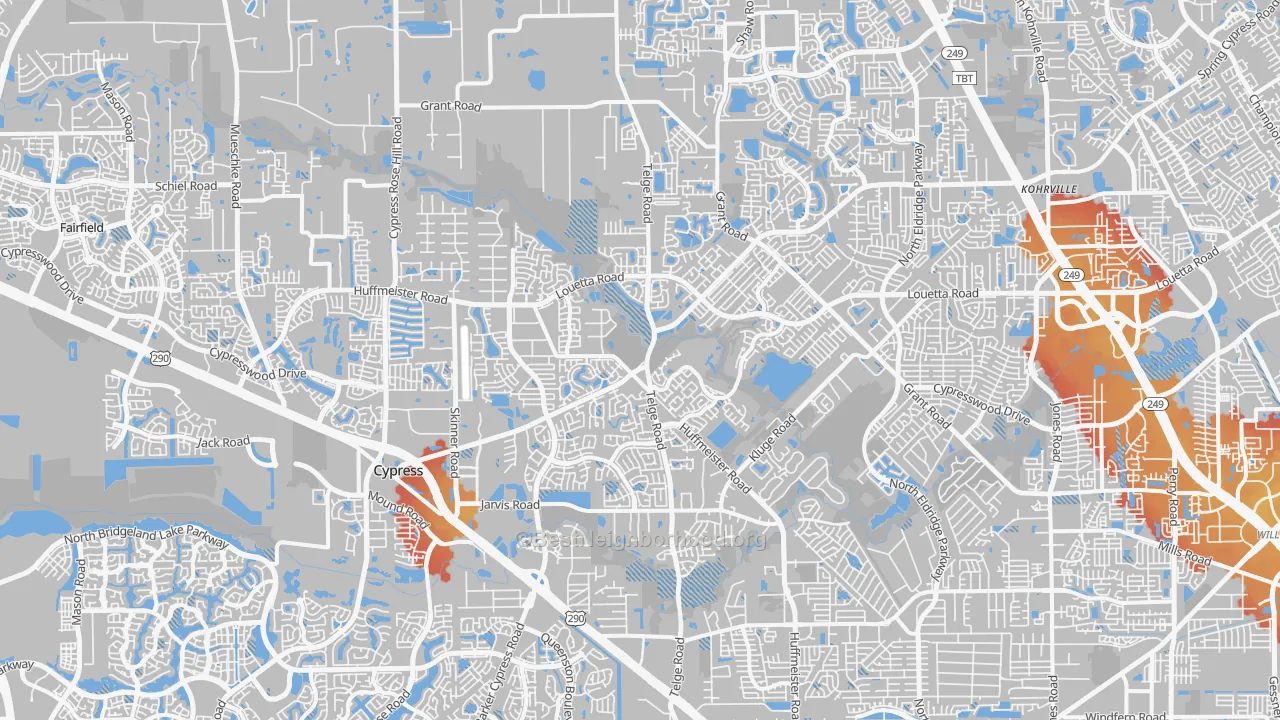 Transit Grade map of 77429, TX
