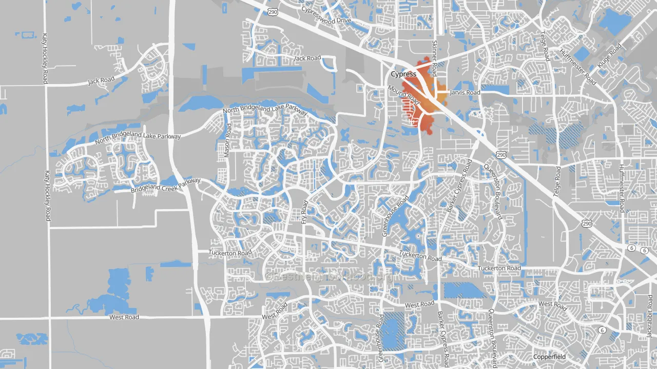 Transit Grade map of 77433, TX
