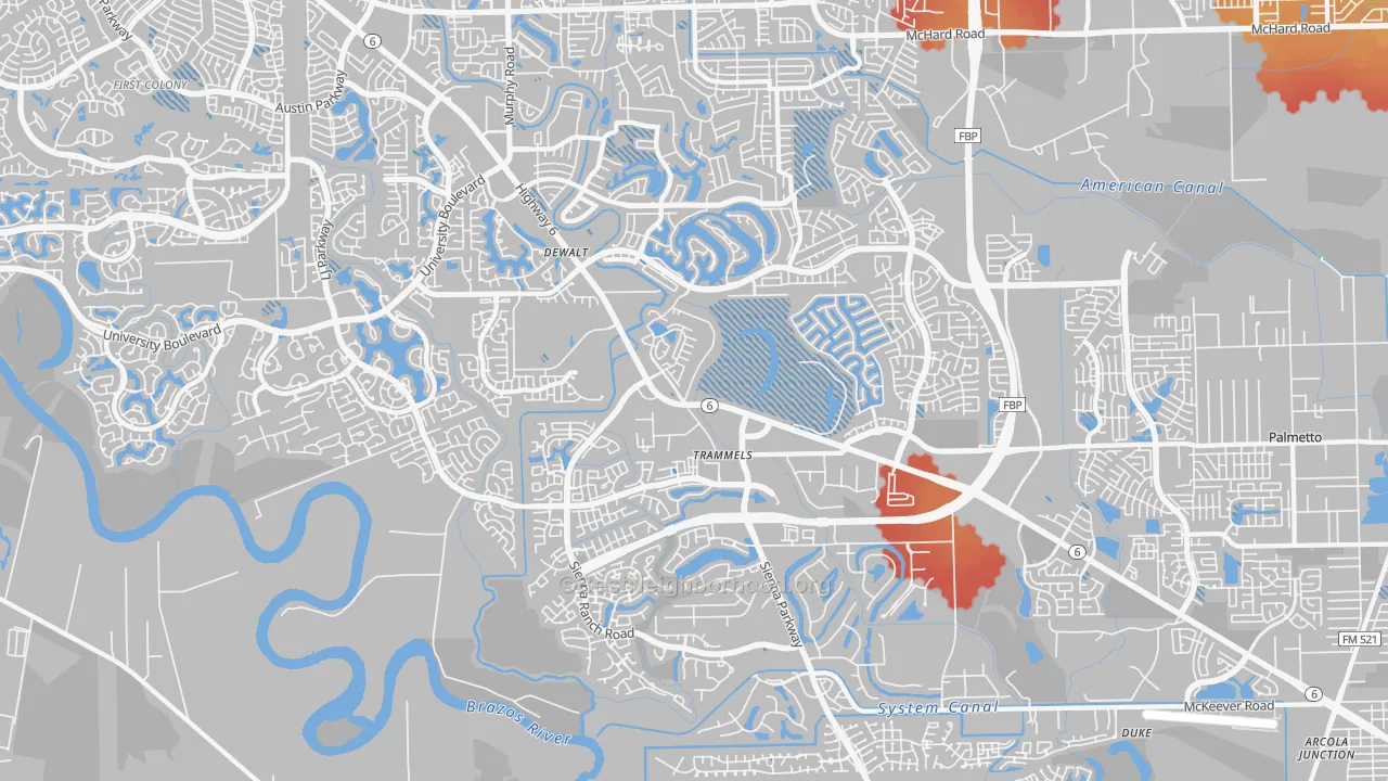 Transit Grade map of 77459, TX