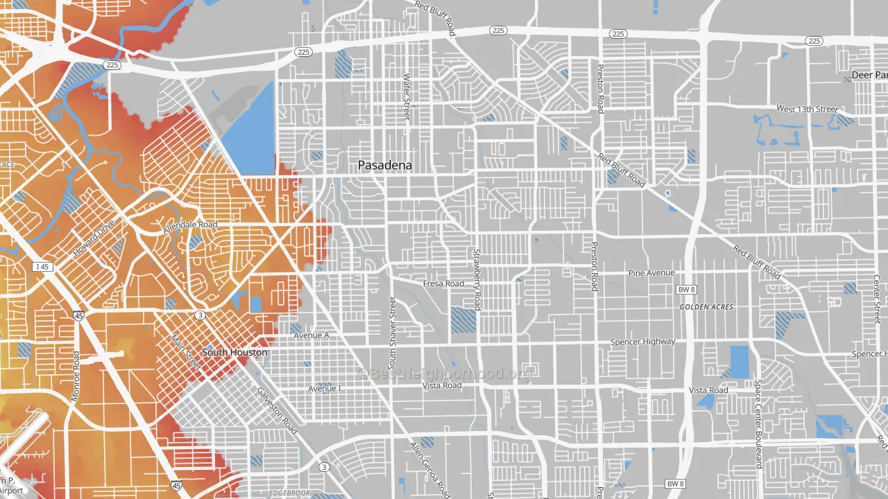 Transit Grade map of 77502, TX