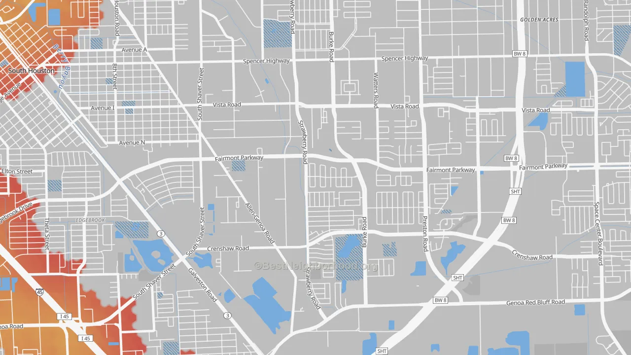 Transit Grade map of 77504, TX