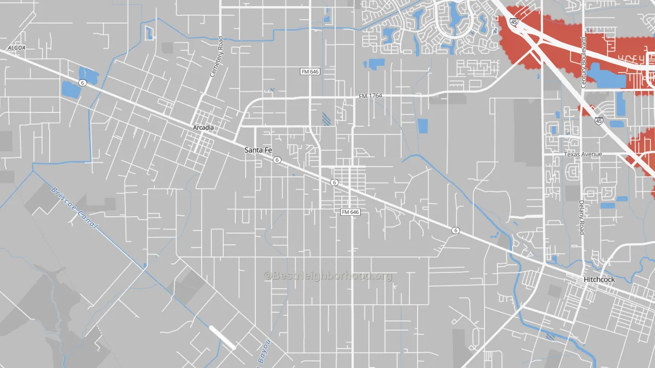 Transit Grade map of 77510, TX