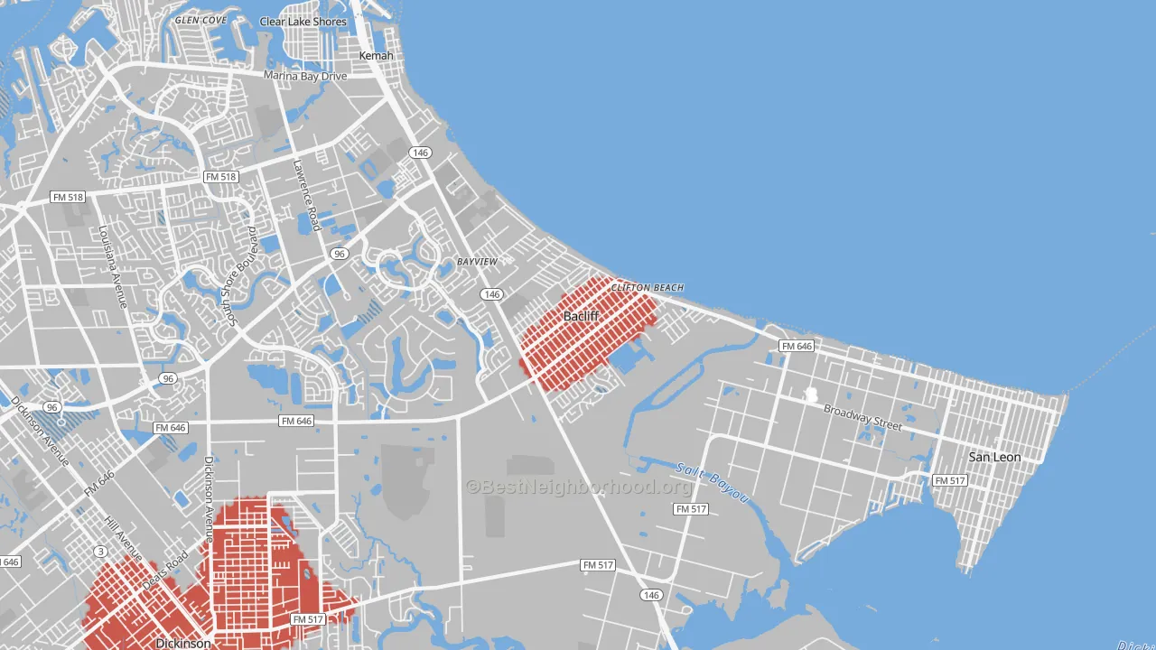 Transit Grade map of 77518, TX