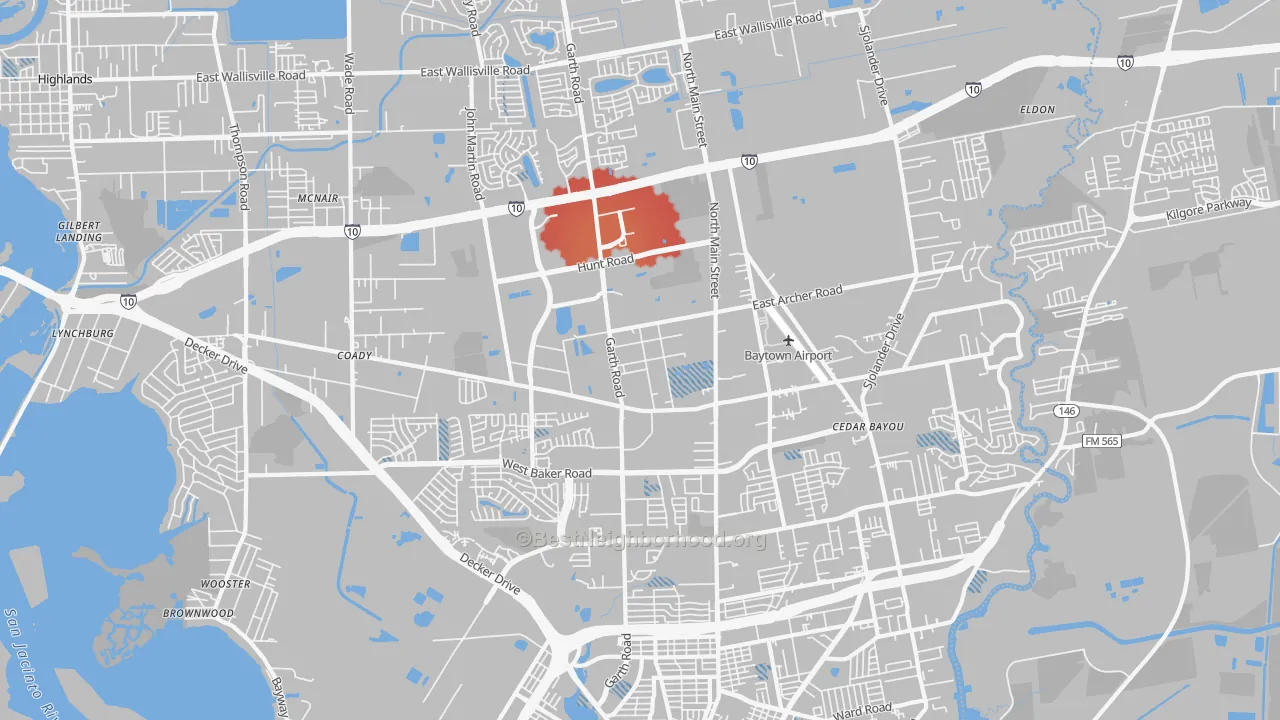 Transit Grade map of 77521, TX