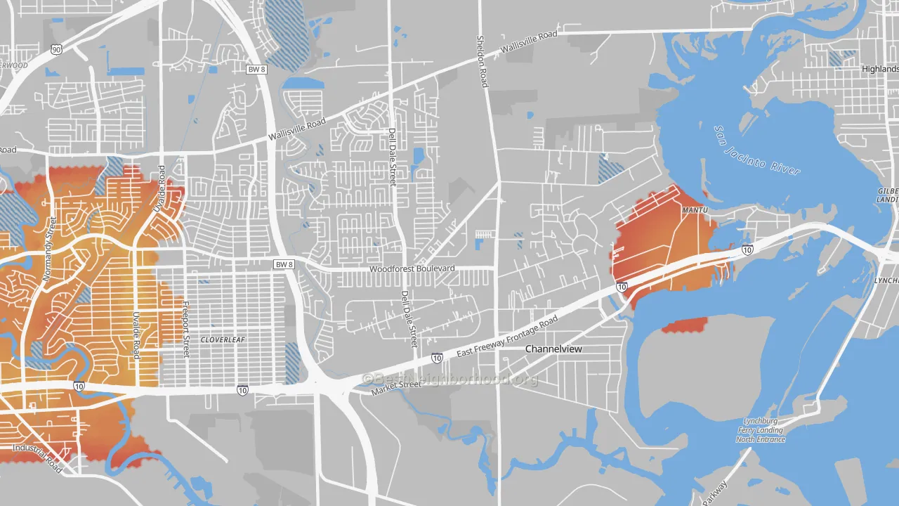 Transit Grade map of 77530, TX