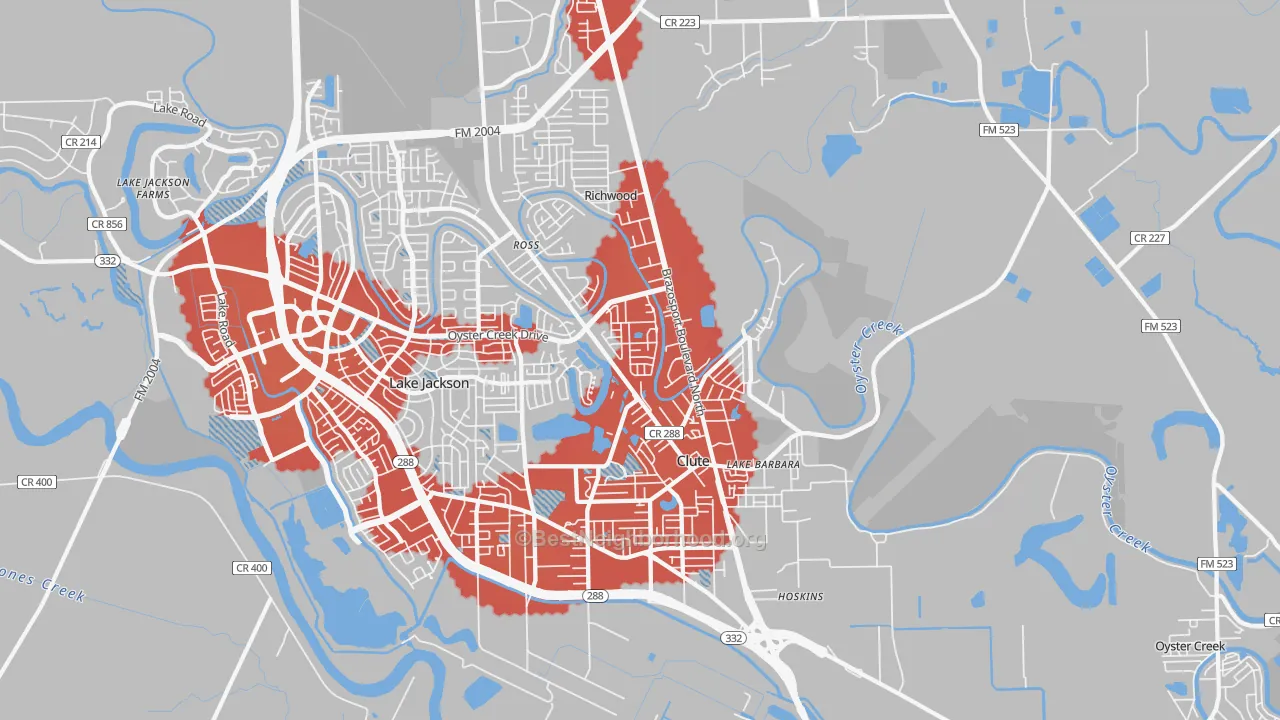 Transit Grade map of 77531, TX