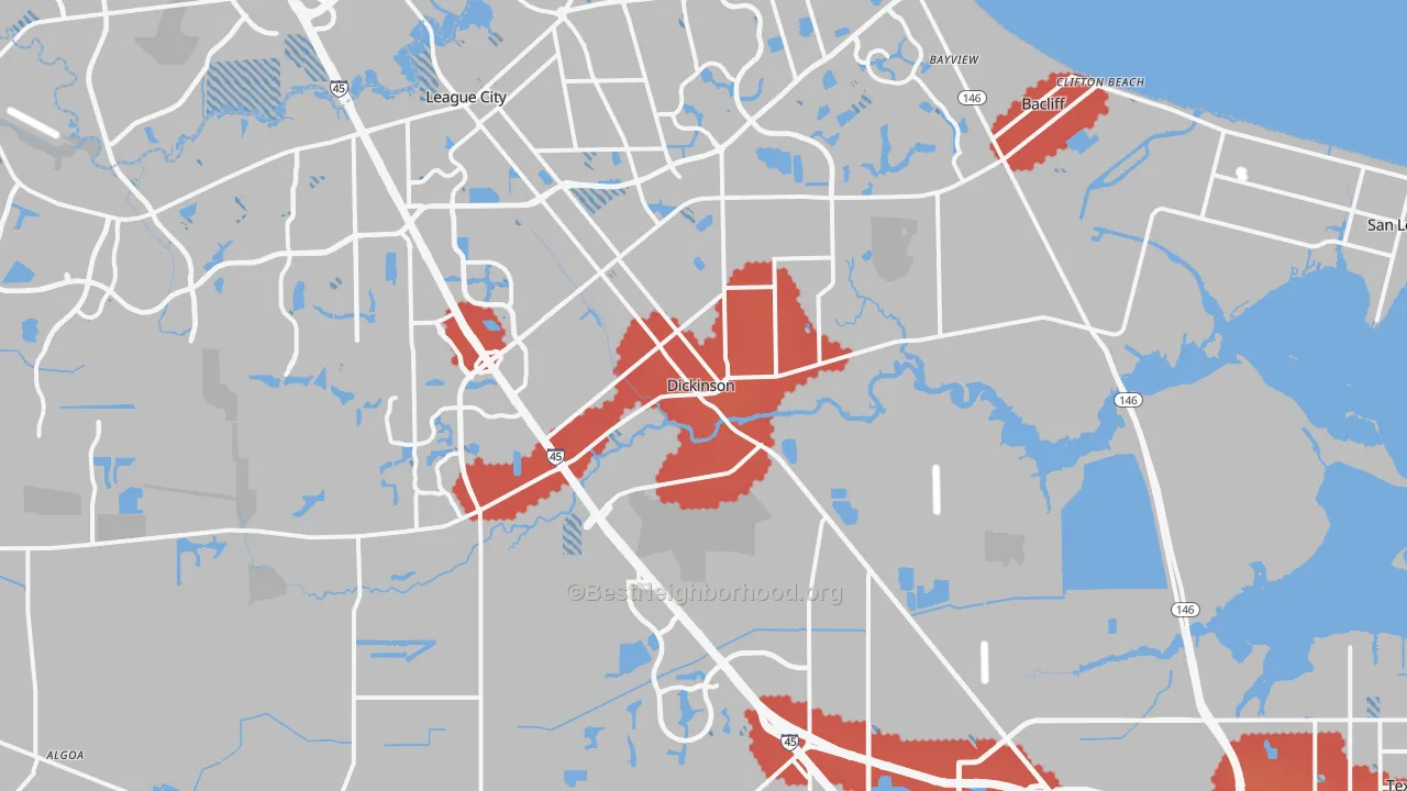 Transit Grade map of 77539, TX