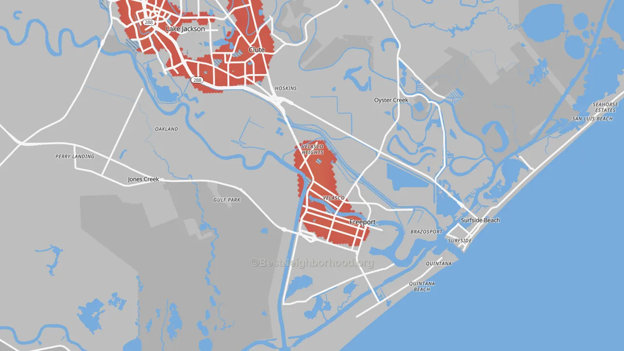 Transit Grade map of 77541, TX