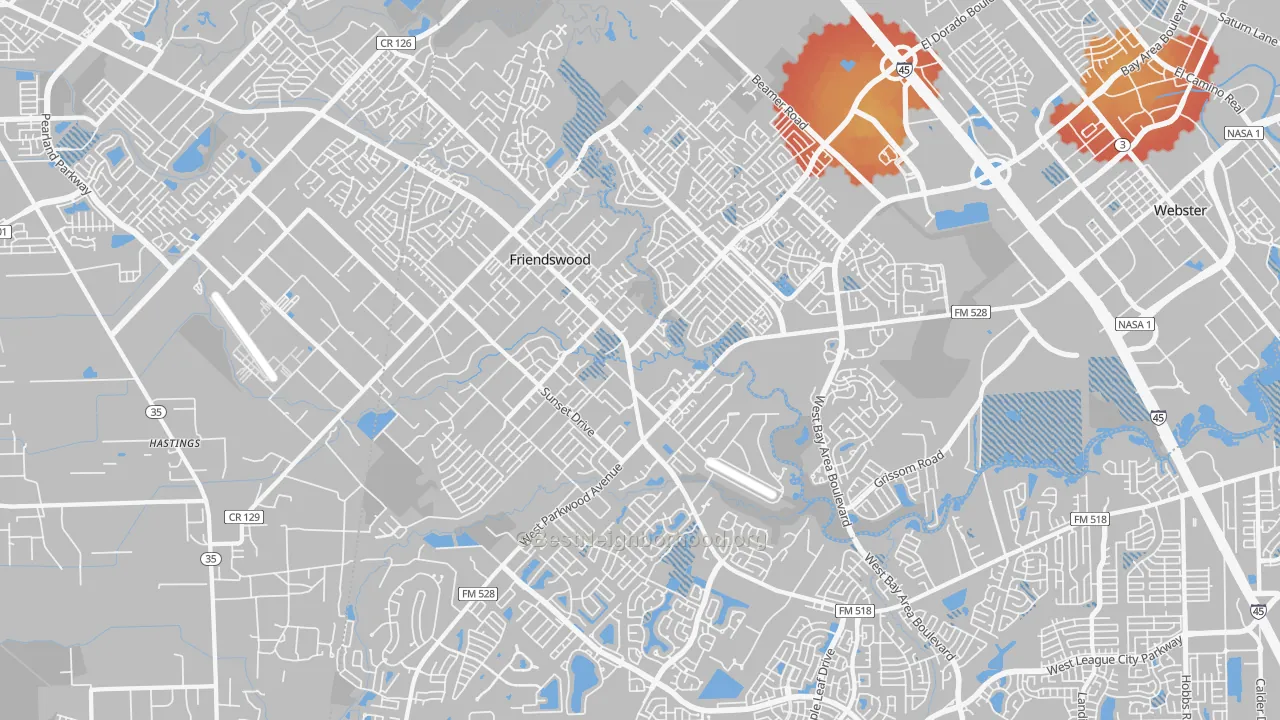 Transit Grade map of 77546, TX