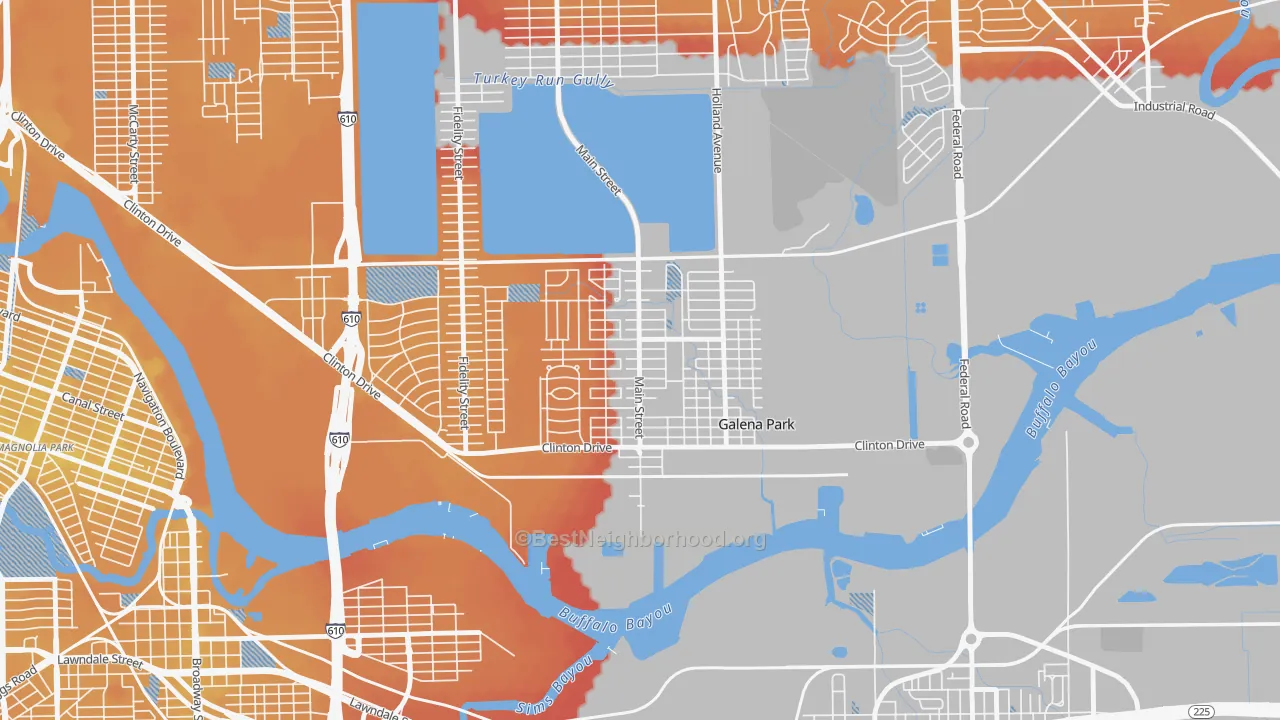 Transit Grade map of 77547, TX