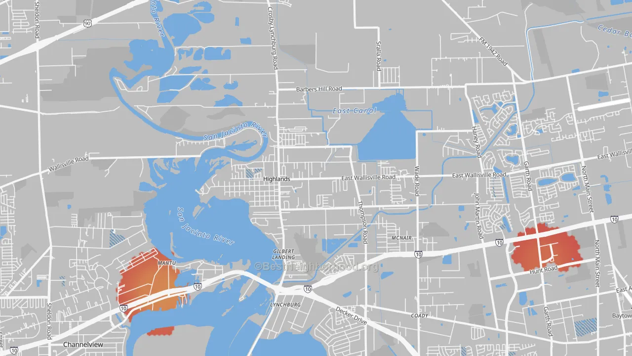 Transit Grade map of 77562, TX