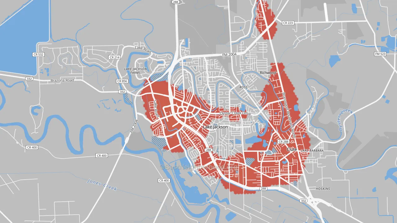 Transit Grade map of 77566, TX