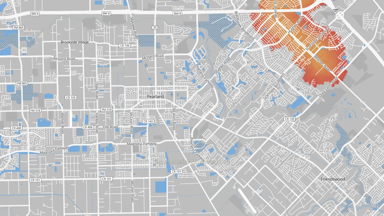 Transit Grade map of 77581, TX