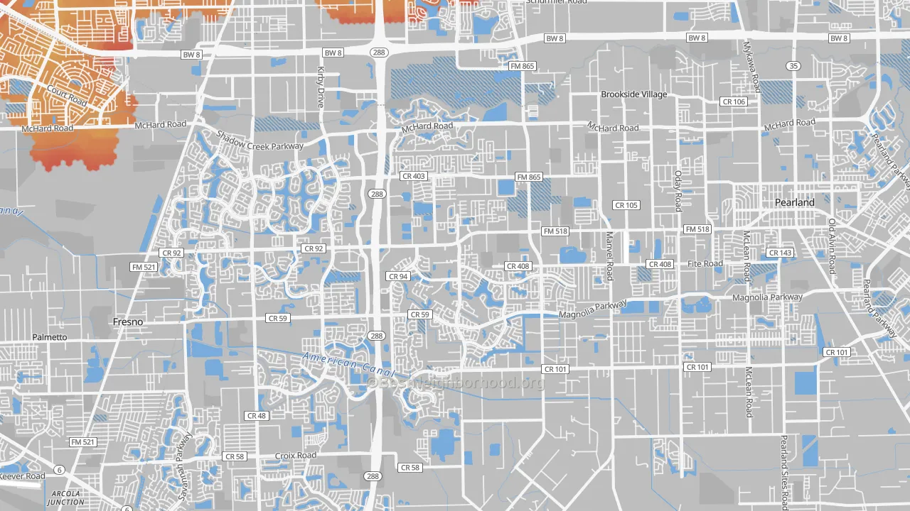 Transit Grade map of 77584, TX