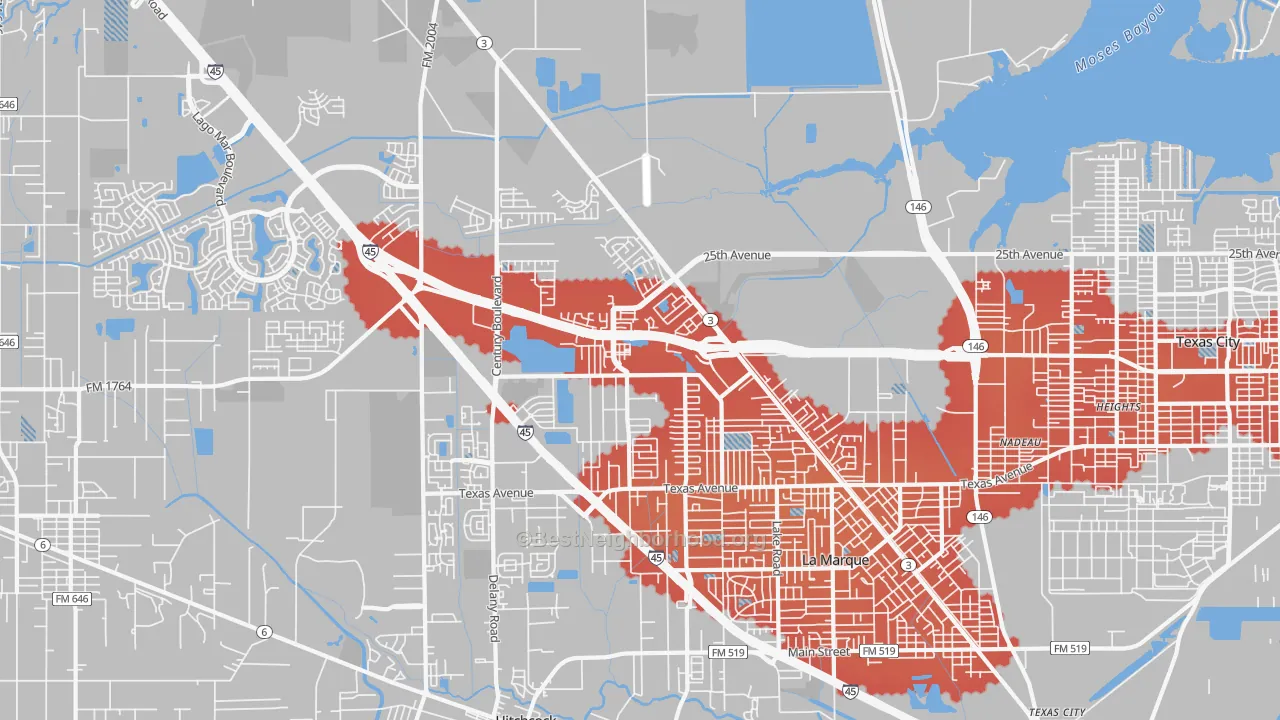 Transit Grade map of 77591, TX