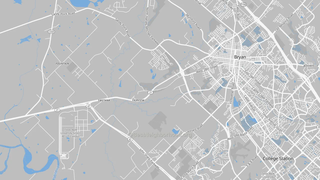 Transit Grade map of 77807, TX