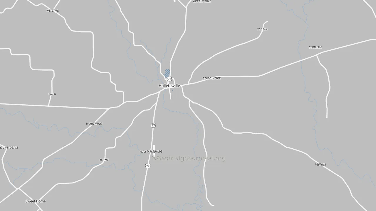 Transit Grade map of 77964, TX