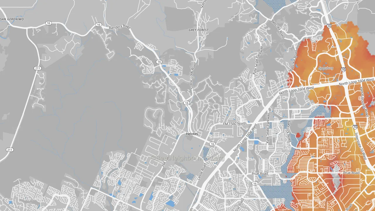 Transit Grade map of 78023, TX